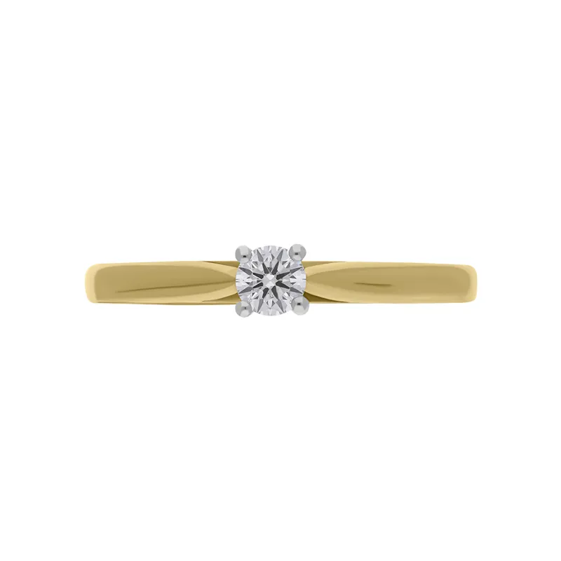 18ct Yellow Gold .15ct Diamond Solitaire Ring