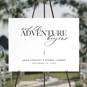 Adventure Begins Wedding Welcome Sign