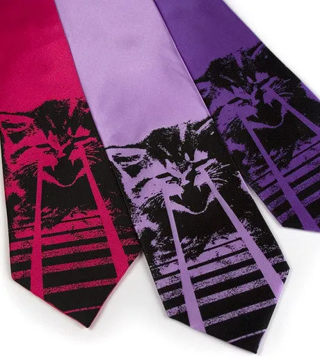 Angry Laser Kitten Silk Necktie