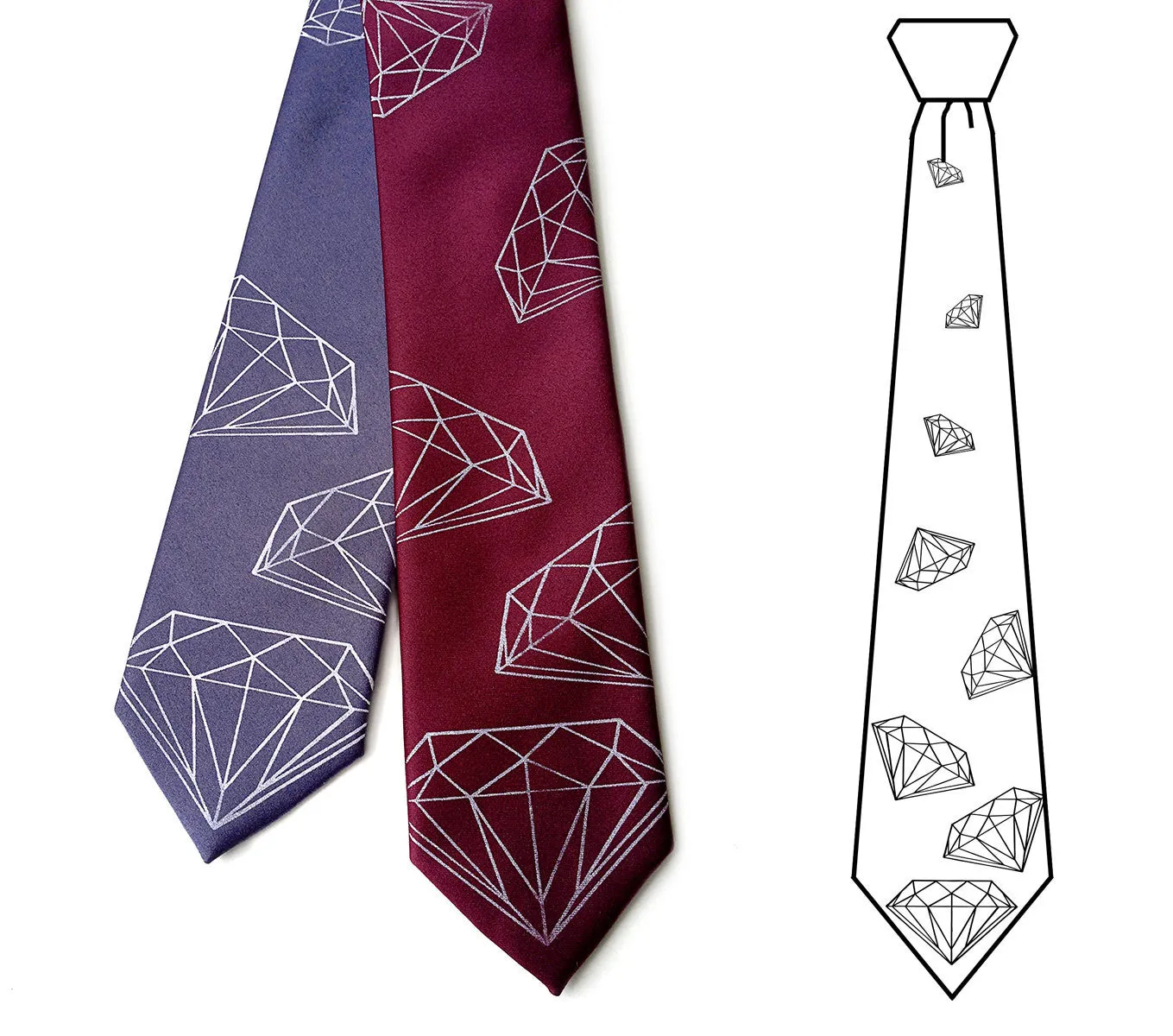 Diamond Print Silk Necktie