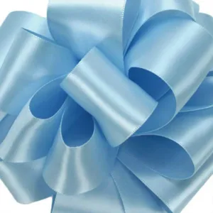 Double Face Satin Light Blue #3, 5/8 in , Sold Per Yard