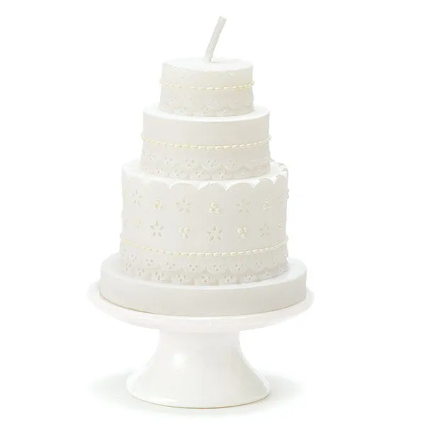 ELEGANT LACE WEDDING CAKE CANDLE