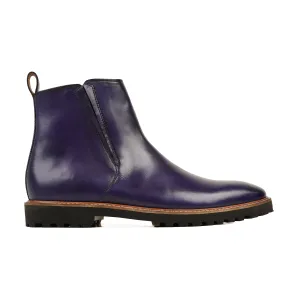 Erfurt - Men's  Blue Patina Calf Leather Chelsea Boot