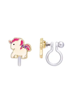 GirlNation Cutie Clip On Earrings - Magical Unicorn