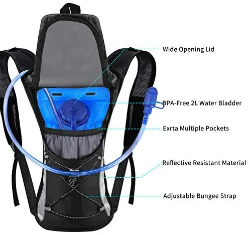 KUYOU Sports Hydration Pack with 2L Hydration Bladder