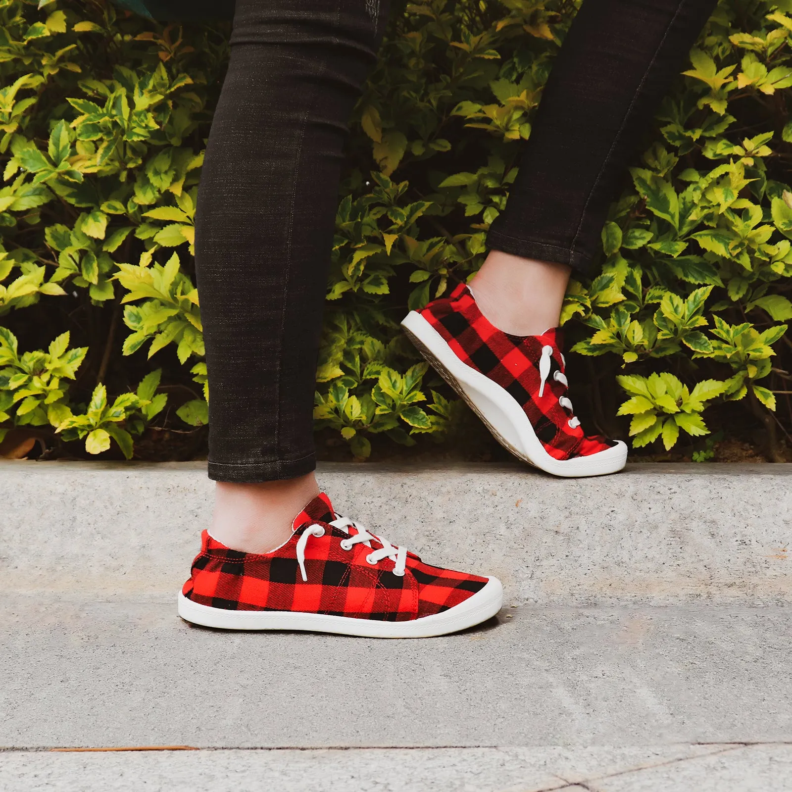 STQ Plaid Slip-Ons Casual Shoes