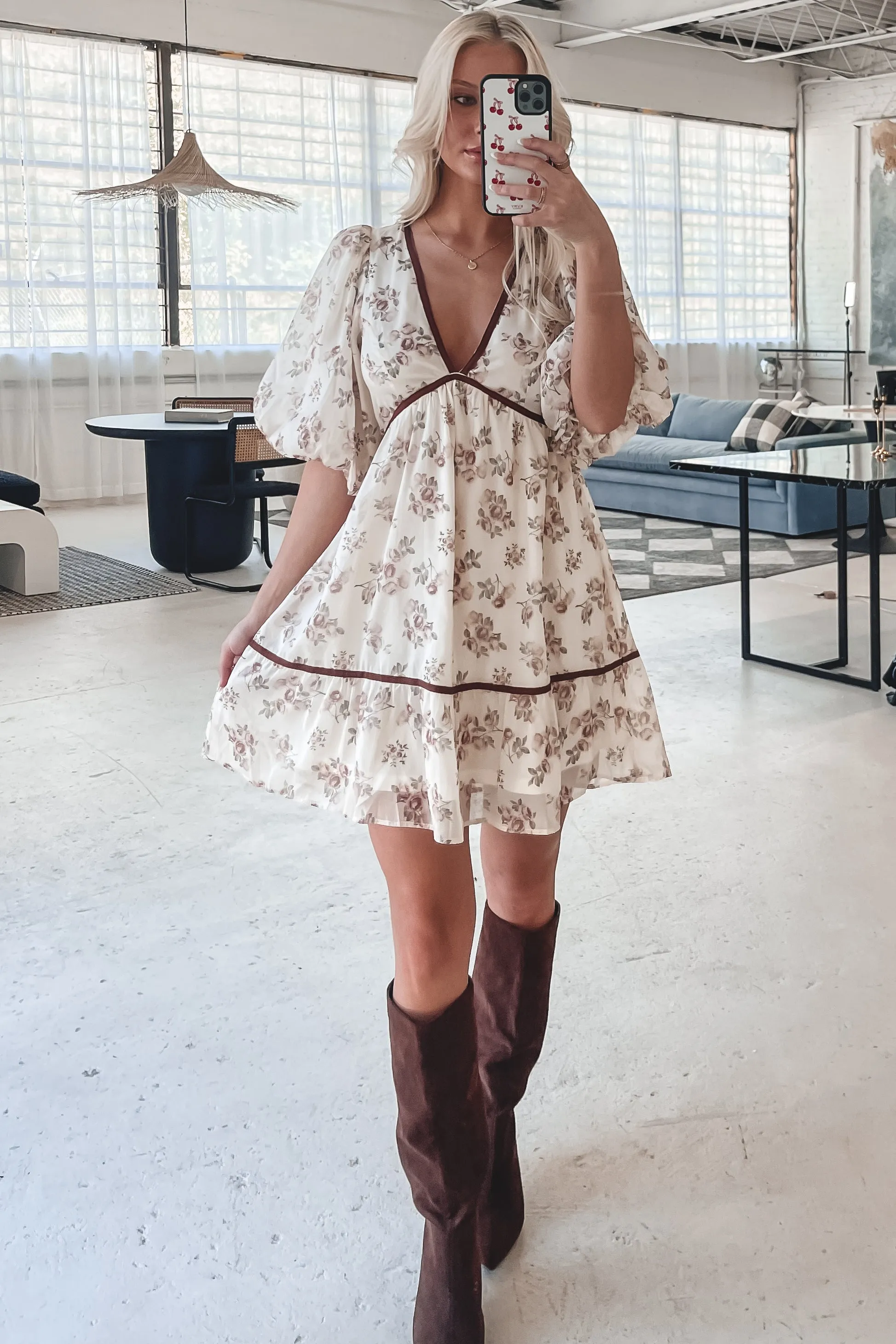 This Little Cutie Cream Floral Dress